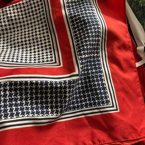 SQUARE SCARF IN RED-WHITE-& BLUE - EUC